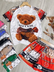 ĐỒ BỘ ĐÙI THUN 3D HỌA TIẾT GẤU DỄ THƯƠNG (ẢNH THẬT) FREE SIZE DƯỚI 60KG - NEW5