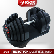 SelectTech 40kg Adjustable Dumbbell Weightlifting Fitness (1 unit)