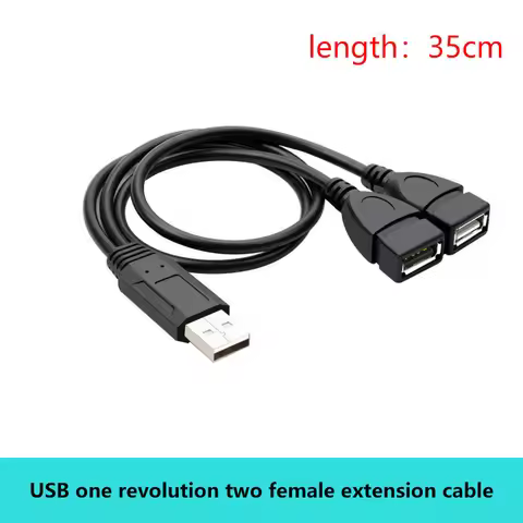 {YY30} USB Cable Splitter Phone Charger Power Adapter Cord 2 Ports 1 Male To 2 Females USB Multiple 