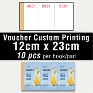 12cm x 23cm Custom Printing coupon voucher Book & Perforation Ticket Promotion Gift Card (10pcs/book