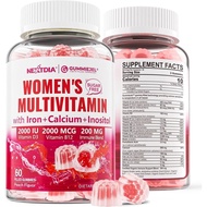 Methylated Multivitamin for Women Gummies, Calcium, D3 K2, Methylfolate & B12, Inositol, Daily Vitam