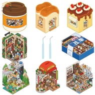 8 Sets Cute DIY 3D House Stickers PET 3D Miniature Scene Stickers Reusable for Home Decor SHOPTKC692