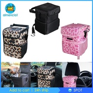 [Almencla1] Car Trash Can Hanging Garbage Bin Universal with Lid Easy to Install Car Trash Bag Trash Bin for Front and Back Seat Van