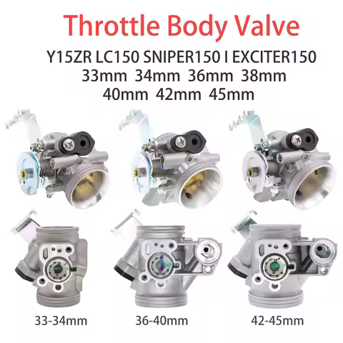 Racing Throttle Body 33-45mm for R15 V1 V2 LC150 Y15ZR Sniper150 Exciter150 MX King Dual Injector Ma