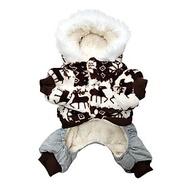 Snowflake Dog Warm Jacket Coat Puppy Costume Teddy Hoodie Clothing