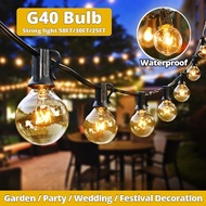 G40 String Lights, Warm White Bulbs, 10M Length, 25 Pieces