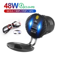 Car Charger fast charging Accessories 48W QC3.0 Fast Charging Phone Usb Type C PD Motorcycle Quick C