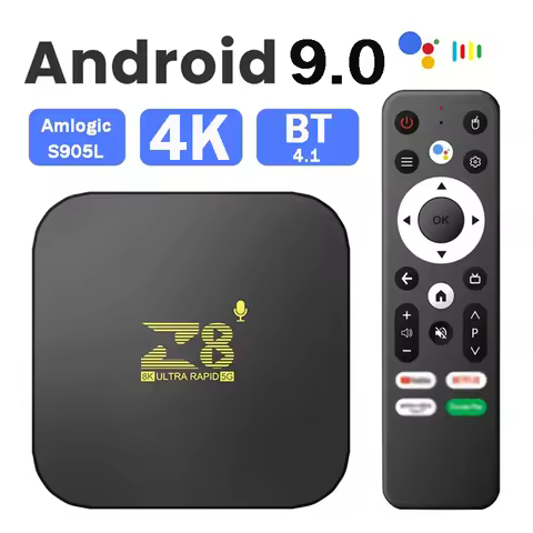Z8 Android 9.0 TV BOX Amlogic S905L Dual Wifi 4G 5G Quad Core Cortex A53 Support 4K BT4.1 Voice Medi