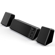 Computer Speakers, USB 2.1 Bluetooth 5.0 Speaker System with 10W Powerful Down-Firing Subwoofer &amp; Far-Field Drivers, Mul