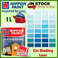 SINAR 1 LITER NIPPON WEATHERBOND  EXTERIOR  WALL PAINT MATT /CAT DINDING LUAR RUMAH TAK KILAT  ( NPS