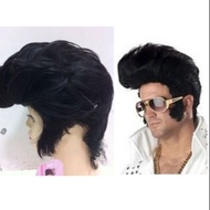 Elvis Presley Wig 新款黑色派对晚会短发 假发 cos 猫王明星假发 男生摇滚假发 模仿