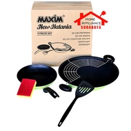 Wok Pan Non Stick - Oil Drain Maxim New Eoea Set 5pcs Non-Stick