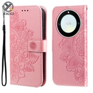 XICCI Flip Case for Huawei Honor X6 X7 X8 X9 4G X8 X9 5G X7A X8A X9A Phone Case Seven Petals Embossing Magnetic Leather Wallet Phone Cover