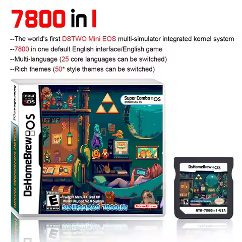 HOT NDS 7800 IN1 Game Collection R4 3DS Flash Card NDS Pixe l Zelda Theme Handheld Game Card Gift Co