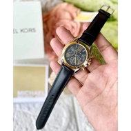 Michael Kors Bradshaw Leather Black Ladies Watch