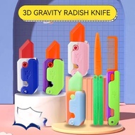 3D Gravity Decompression Toy Radish Knife Toys Funny Finger Toys 3D Large Balisong Printing Gravity 