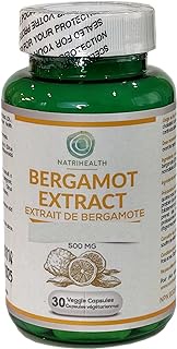 Natrihealth Bergamot Supplement Extract (500 mg), 30 Veggie Capsules | Maintenance of Healthy Cholesterol and Heart Health