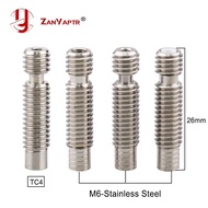 TC4 Stainless Steel E3D Heat Break With PTFE/All Metal Hotend Throat M6 M6 For 1.75 mm/3.0mm Filamen