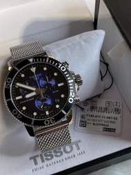 TISSOT SEASTAR1000 三眼 鋼錶帶 石英 潛水錶