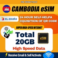 【CSL】Cambodia eSIM | | Total 3-20GB | 1-15Days | European Travel Card Cambodia eSIM Total Cambodia e