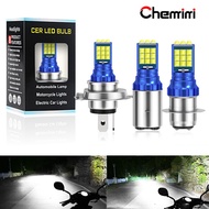 CHEMINI 1PC Motorcycle LED Projector Spot Light Blue Aluminum Shell 12V-80V  H6 H4 P15D Universal He