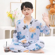 New Kids Cotton Pajamas Boy Toddler Boy Pyjamas Children's Cooling Sleepwear Long Sleeve Teenage Boy