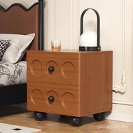 Creative Value Lacquer Storage Solid Wood Small High-End Baking Storage Feeling Bedside Table Light 