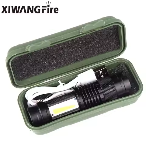 Built In Battery XP-G Q5 LED Zoom Focus Mini Led Flashlight Torch Lamp Torch Lantern Adjustable Penl