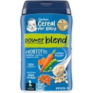 Gerber, Cereal for Baby, Powerblend , 2nd Foods, Probiotic Oatmeal, Lentil, Carrots & Peas, 8 oz (22