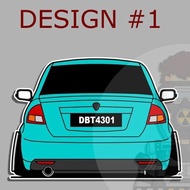 Sticker Kereta Proton SAGA FLX. Ada 2 Design. Siap custom nombor plate dan pilih warna sendiri.