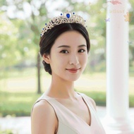 BLISS Queen Tiara Crown, Shiny Elegant Baroque Crown, Trendy Vintage Headwear Multi-color Ancient Gr