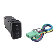 2Pcs 12V Car Dual LED Light Bar Blue/Green On-Off Push Switch Button Black Push Switch ABS Push Swit