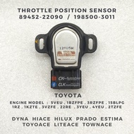 89452-22090 / 198500-3011 TPS Sensor - Toyota 5VEU 1BZFPE 3RZFPE 15BLPG 1RZ 1KZTE 3VZFE 22RE 3YEU 4Y