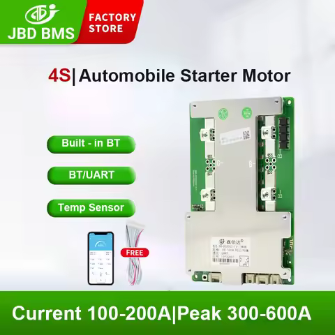 JBD Smart BMS LiFePo4 4S 12V 100A 150A 200A Car Start Power UART Built-in BT Function NMC LFP Batter