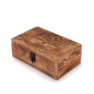 Handmade Mango Wood Tree of Life Engraving Beautifully Keepsake Box Jewellery Organiser Unique Gift 