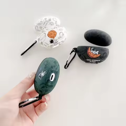 Earphone Case for New Huawei FreeClip Astronauts Spaceship pattern design soft Headset Case with Key