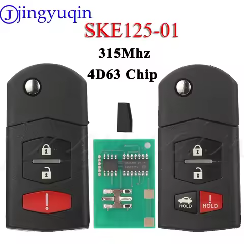 jingyuqin BGBX1T478SKE125-01 3/4 Buttons Flip Remote Car Key 315MHz 4D63 For Mazda 3 5 6 CX-7 CX-9 M