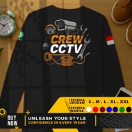 CCTV V Crew Shirt. 3 Safety First Technician CCTV | Long Sleeve | Cotton Combed 30s