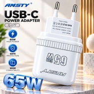 Fast charging type c charger | ANSTY 65W GAN USB A QC 3.0 | Fast charging charger adapter | Charger 