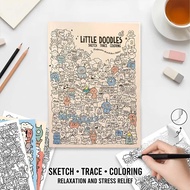 Doodle Art Adult Coloring Book, Cute Doodle‑Patterned Aesthetic Mindfulness Book for Stress‑Relief C