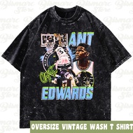 Anthony Edwards Oversized Vintage Wash Ant Man T-Shirt Unisex Basic Black T Shirt