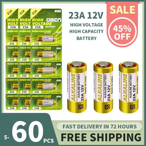 5-60PCS 12V 23A Alkaline Battery 58mAh - A23/E23A/K23A/L1028 for Remote Control/Doorbell/Toys/Flashl