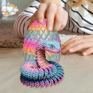 3D Printed Snake Egg, 3D Printed Egg with Snake Inside, 3D Snake Eggs Fully Articulated Toy, Flexibl