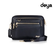 deya-posh Lightweight Fashionable Side Backpack Black-Water Repellent Antibacterial Bag Top Nylon