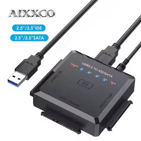 USB 3.0 SATA Adapter AIXXCO USB 3.0 to SATA IDE Hard Disk Adapter Converter Cable for 3.5 2.5 inch H