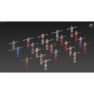 Ultraman 3D Model Character Model Collection 3D Source File Diga 21 Set max fbx c4d