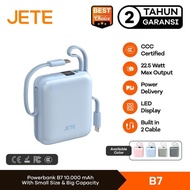 【Sertifikat CCC】JETE B7 Powerbank 10000mAh 22.5W Fast Charging with LED Display Dual Cable USB C Lig