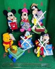 (收藏玩具）全新 絕版懷舊 A、B、C - SEGA (2001) Disney 迪士尼 Goofy高飛狗、Minnie Mouse米妮、Mickey Mouse米奇 毛公仔連愛心心意訊息咭 (約高 