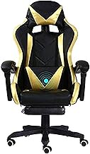 Office Chair Gaming Chair Computer Chairs Swivel Chair Video Elevating Rotary with Footrest Armchair Ergonomics Computer Chair,Red White (Black Gold) lofty ambition