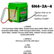 OSIMA 6N4-2A-4SL Full Sealed Motorcycle Battery | 6V Gel Green | Honda C70 GBO Suzuki RC80 Yamaha Y8